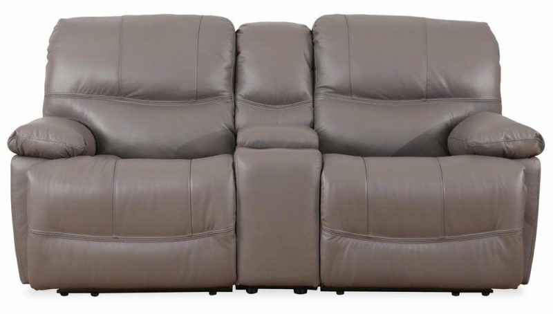 Franco Genuine Leather Power Reclining Loveseat – Grey Furniture