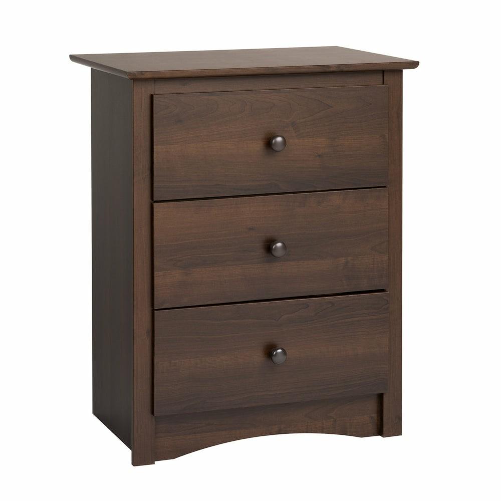 Fremont 3-Drawer Tall Nightstand – Espresso Bedroom