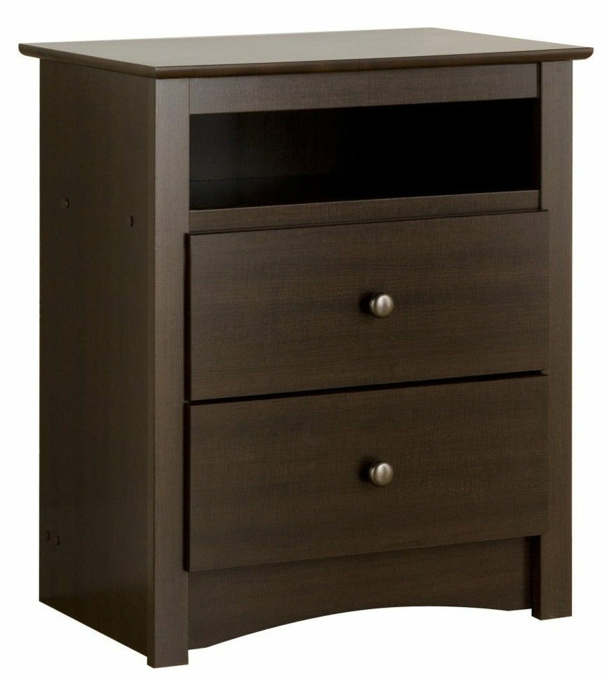 Fremont Tall 2-Drawer Nightstand – Espresso Bedroom