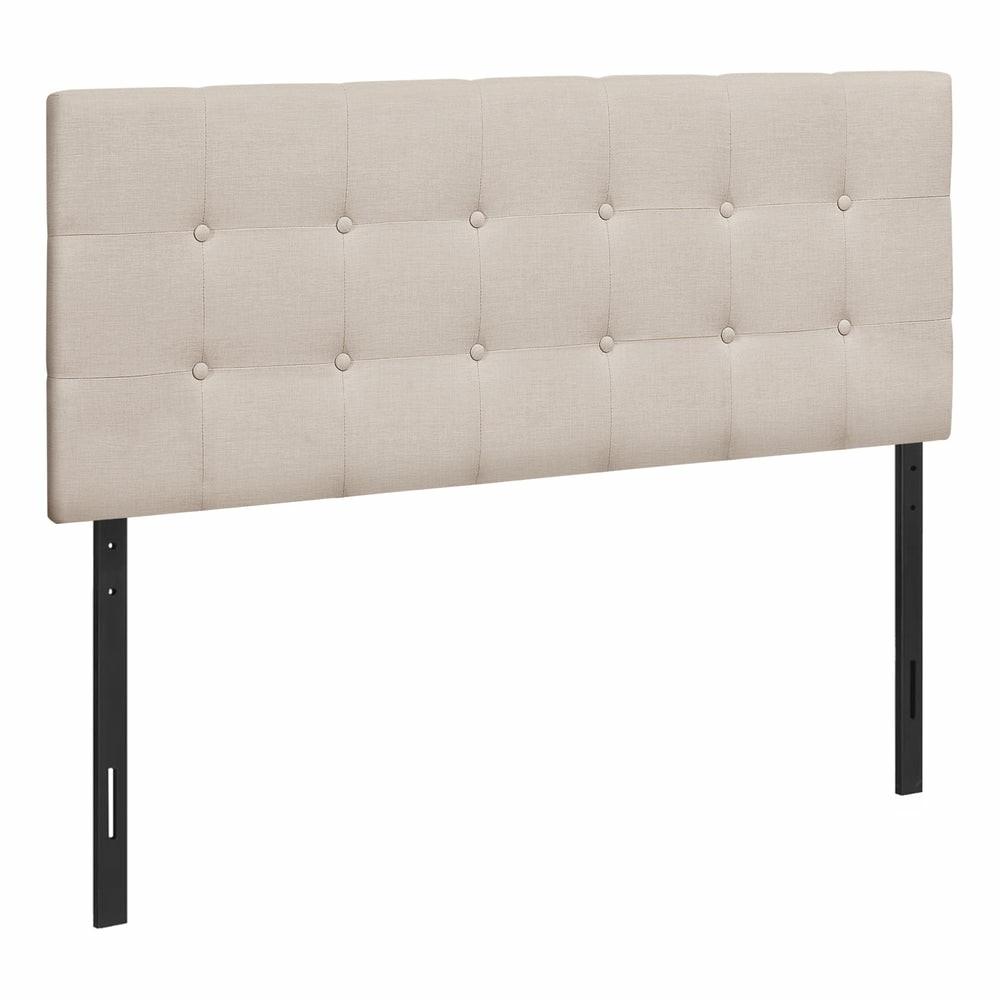 Full Size Beige Linen-Look Headboard Bedroom