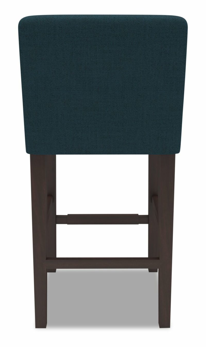 Gabi Counter-Height Stool With Linen-Look Fabric – Blue Bar Stools