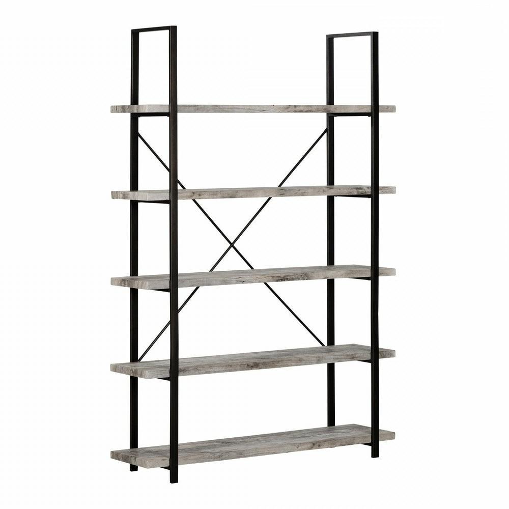 Gimetri Standard 5-Shelf  Shelving Unit – Soft Grey Bookcases