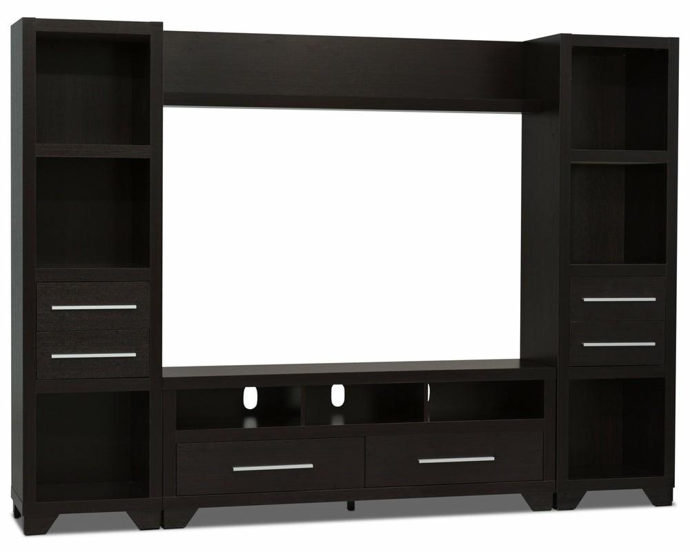 Glendale 4 Piece Entertainment Centre With Storage And Cable Management For Tv’s Up To 65″- Espresso Entertainment Centres & Wall Units