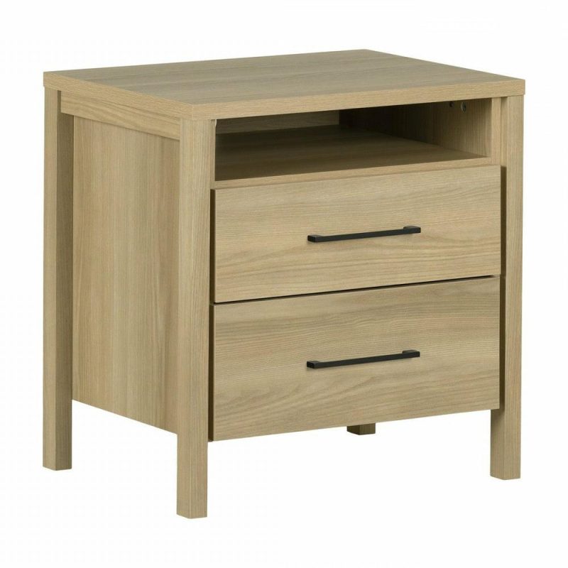 Gravity 2-Drawer Nightstand – Natural Ash Bedroom