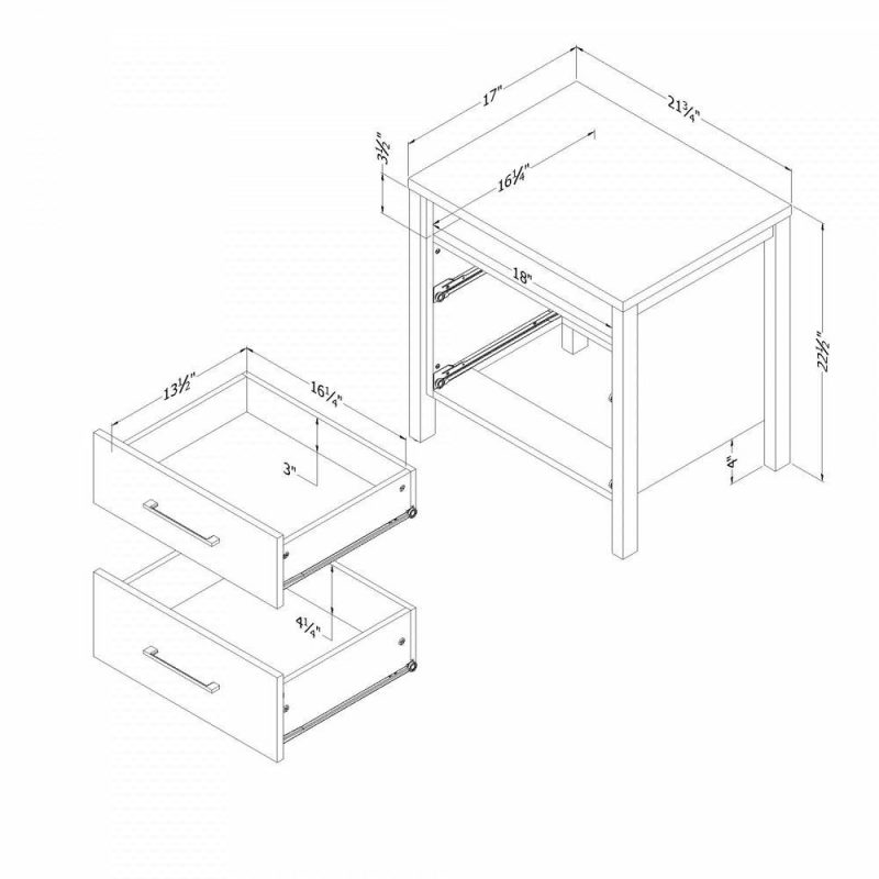 Gravity 2-Drawer Nightstand – Natural Ash Bedroom