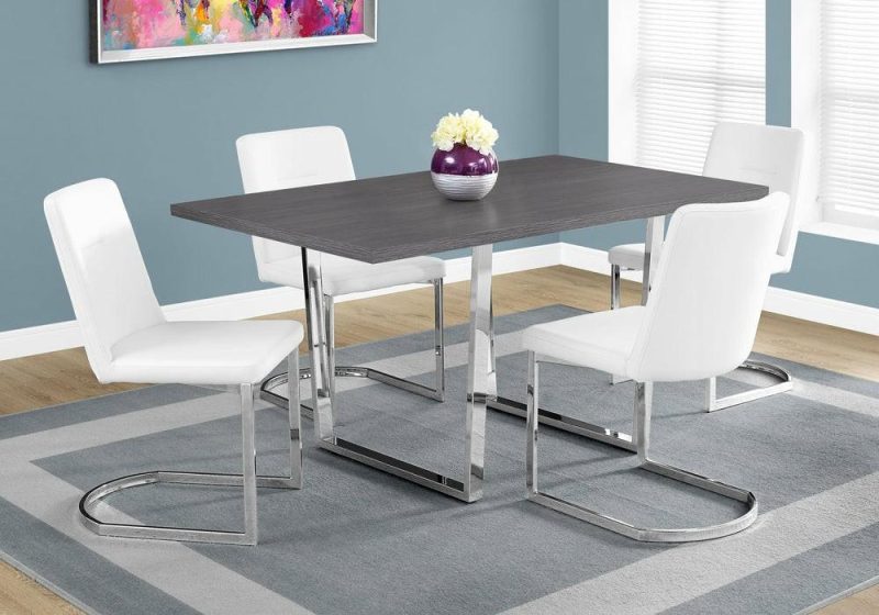 Grey Chrome Metal Dining Table Dining Room