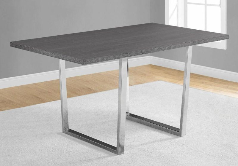 Grey Chrome Metal Dining Table Dining Room