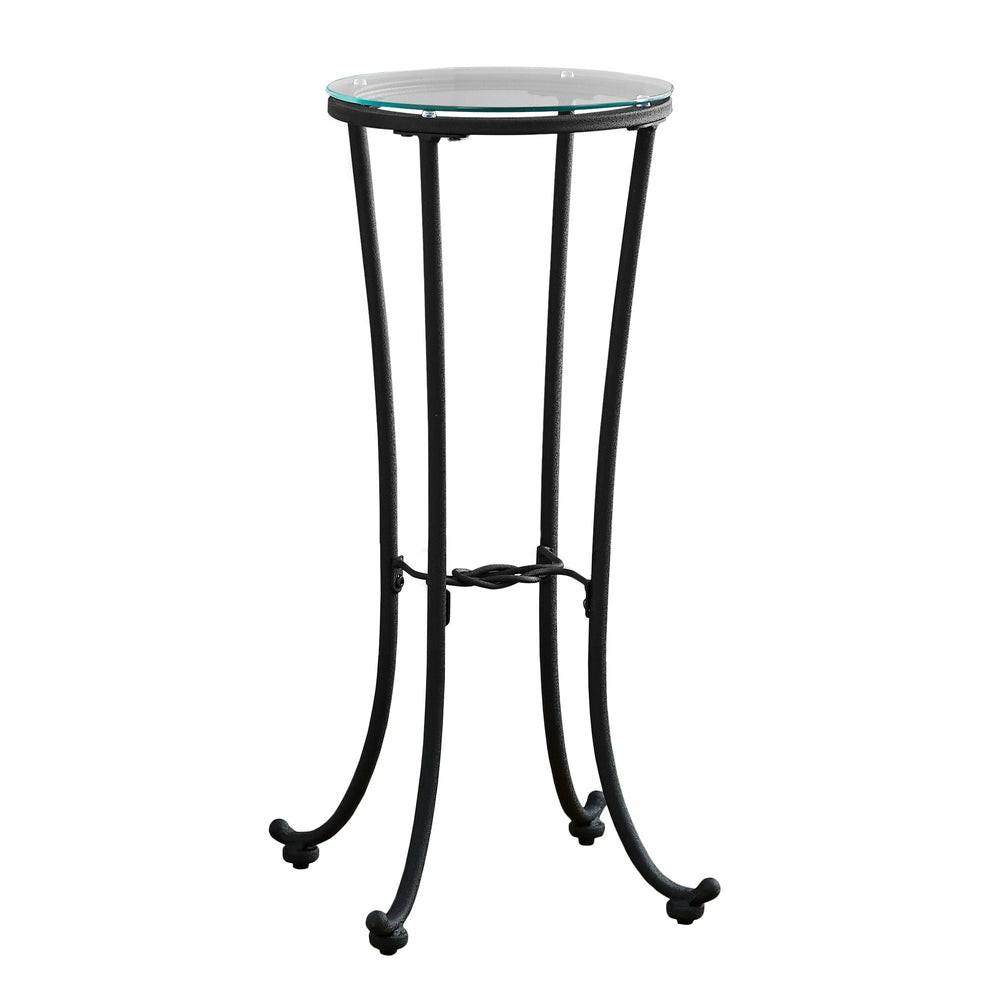 Hammered Black Metal With Tempered Glass Accent Table End Tables