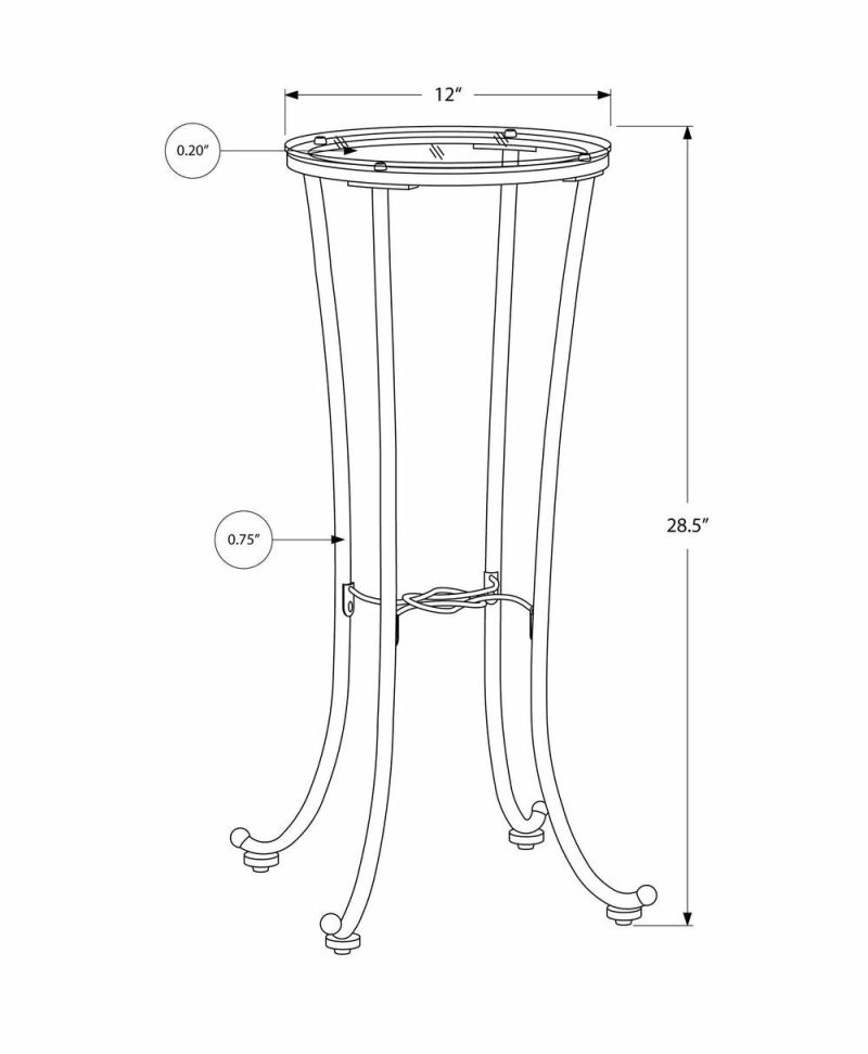 Hammered Black Metal With Tempered Glass Accent Table End Tables