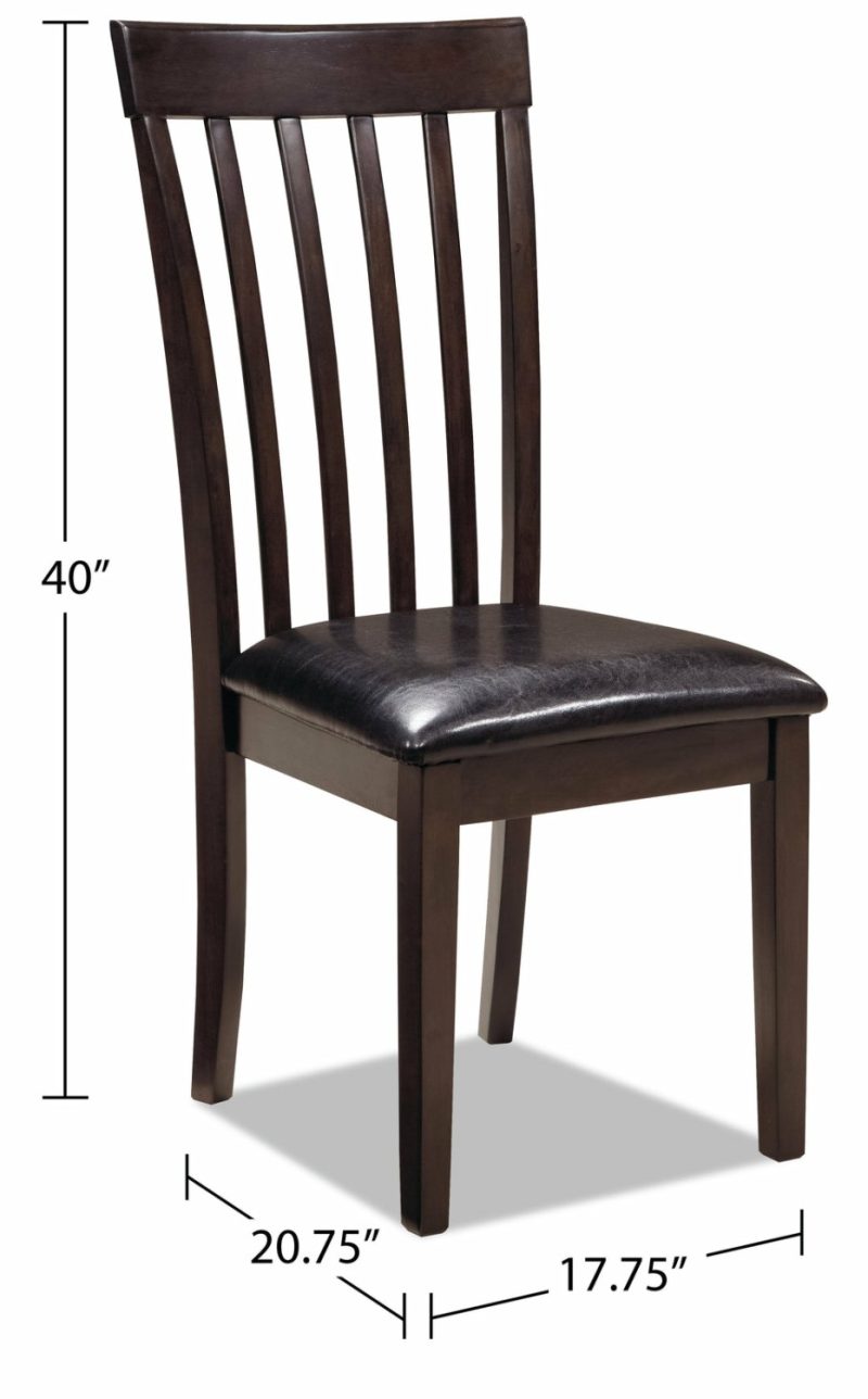 Hammis Dining Chair With Vegan-Leather Fabric, Slat-Back – Brown Dining Chairs