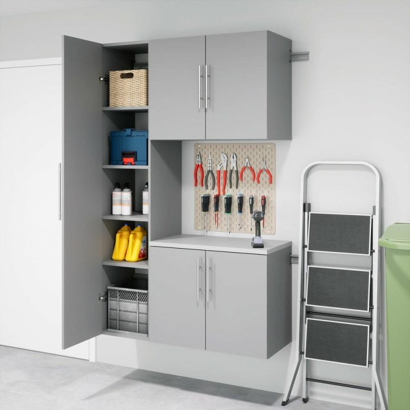 Hangups 15″ Narrow Storage Cabinet – Light Grey Bookcases