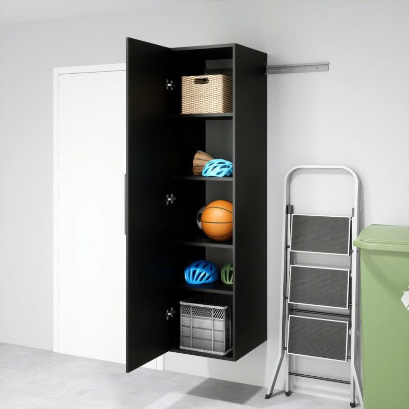 Hangups 18″ Narrow Storage Cabinet – Black Bookcases