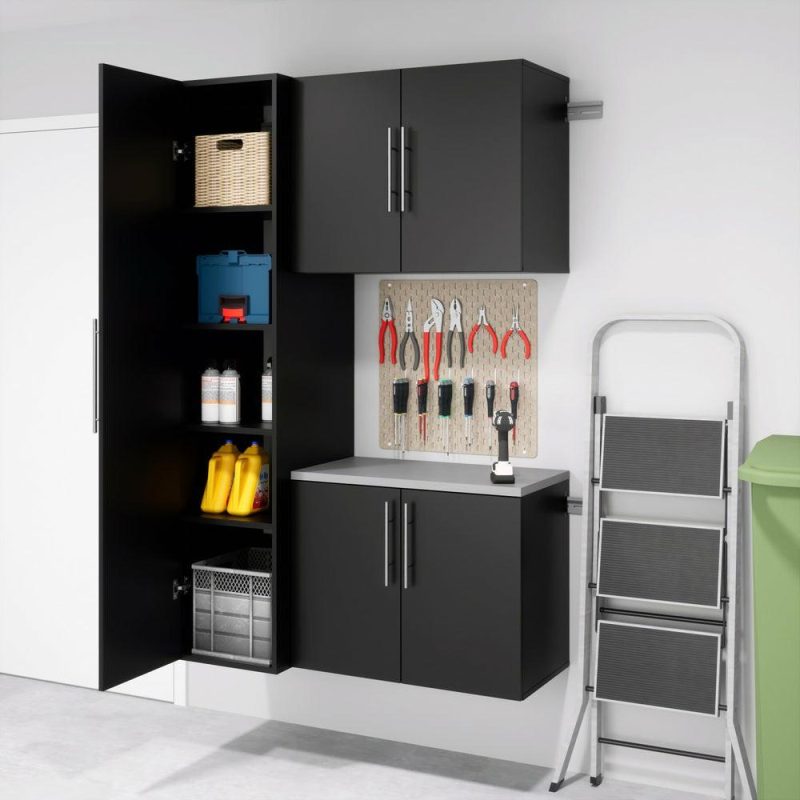 Hangups 18″ Narrow Storage Cabinet – Black Bookcases