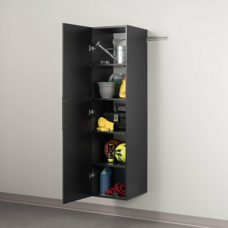 Hangups 18″ Narrow Storage Cabinet – Black Bookcases