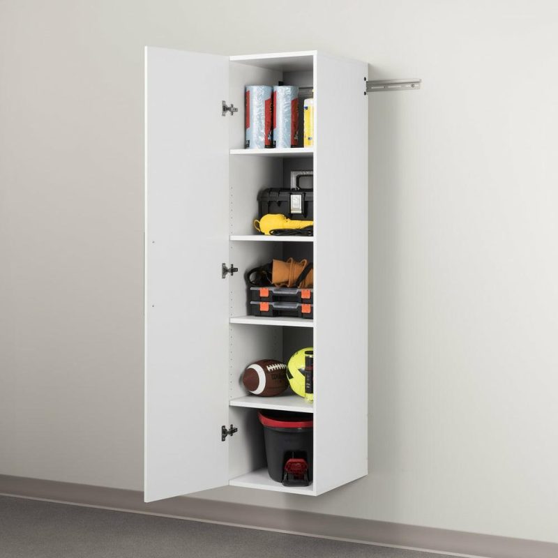 Hangups 18″ Narrow Storage Cabinet – White Bookcases