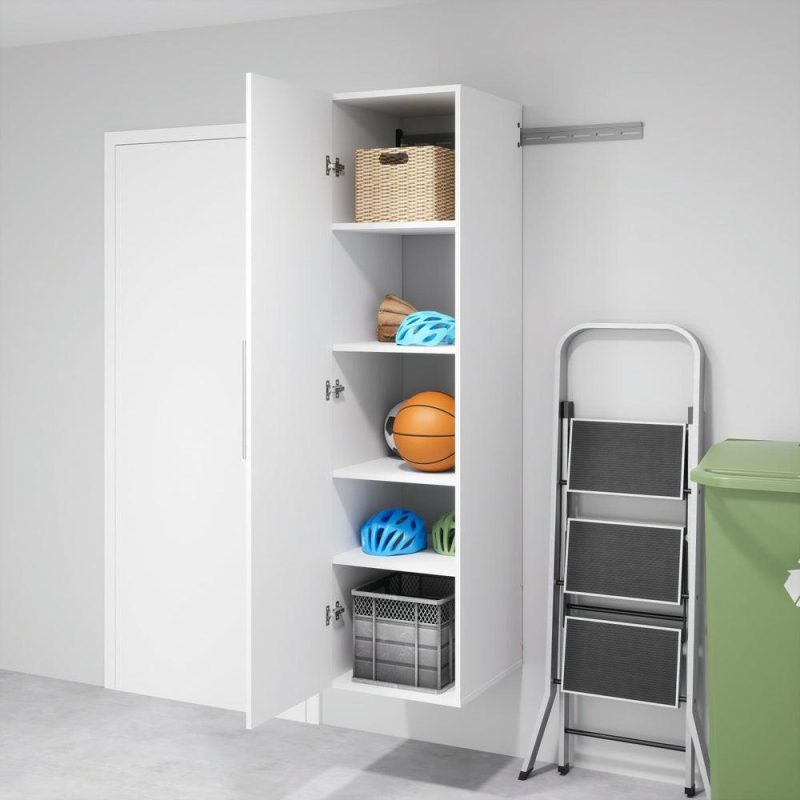 Hangups 18″ Narrow Storage Cabinet – White Bookcases