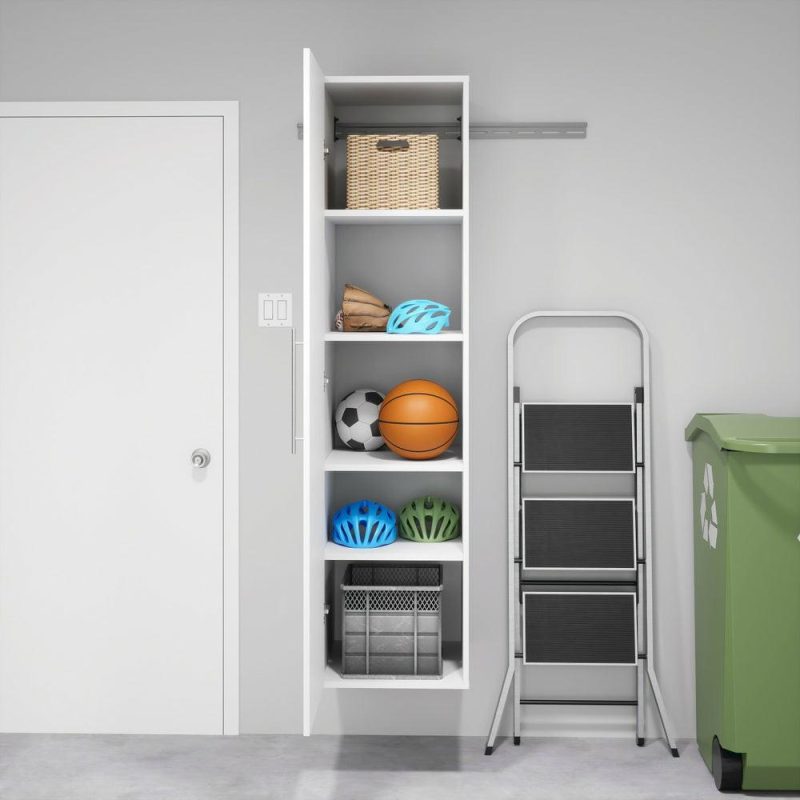 Hangups 18″ Narrow Storage Cabinet – White Bookcases