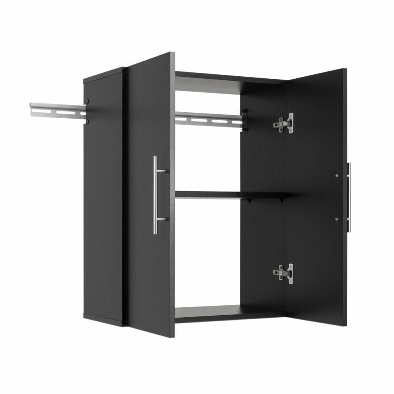 Hangups 24″ Upper Storage Cabinet – Black Bookcases