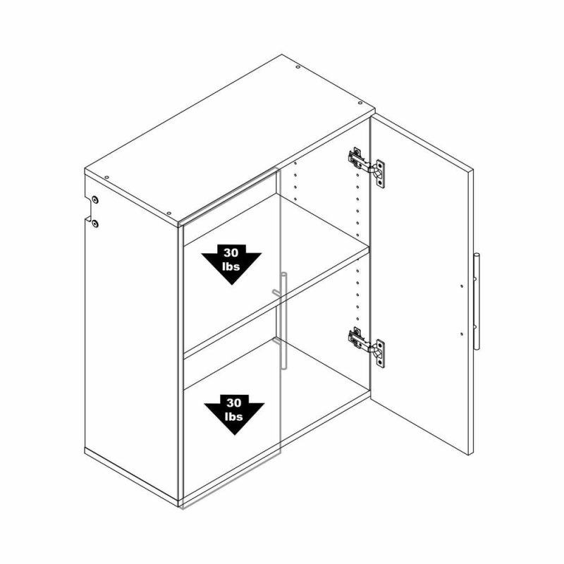 Hangups 24″ Upper Storage Cabinet – Black Bookcases