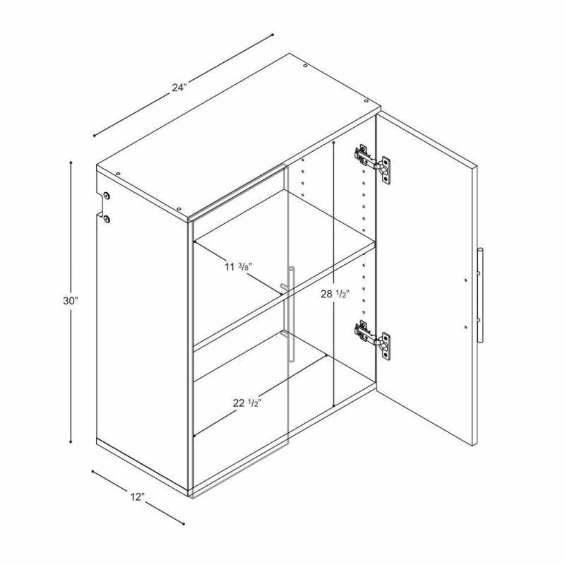 Hangups 24″ Upper Storage Cabinet – Black Bookcases