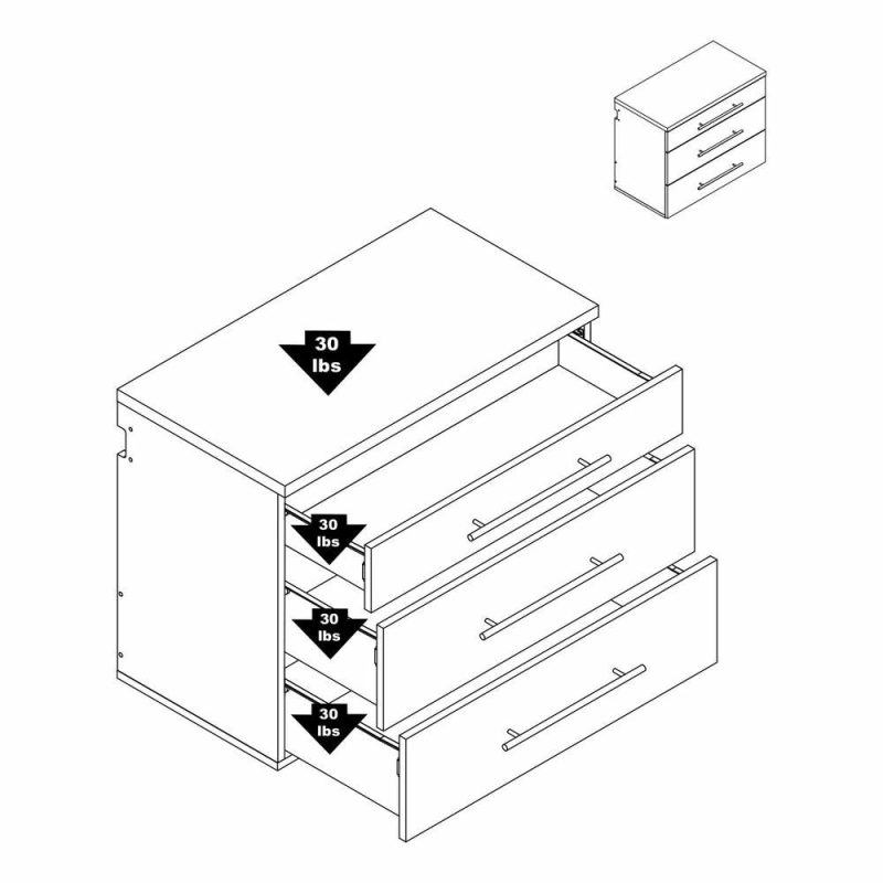 Hangups 3-Drawer Base Storage Cabinet – Black Cabinets