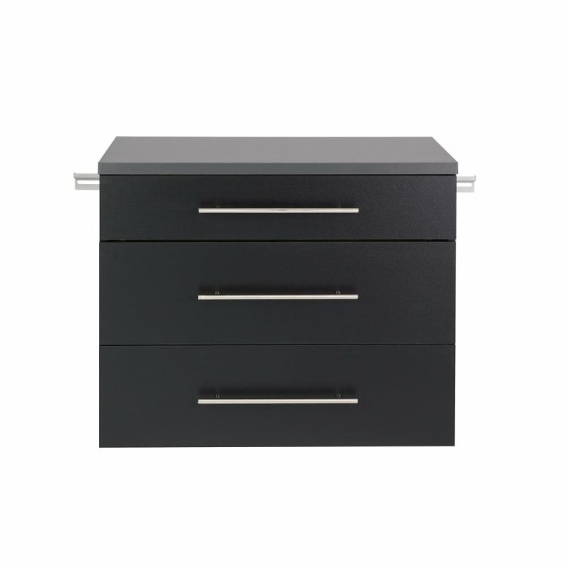 Hangups 3-Drawer Base Storage Cabinet – Black Cabinets