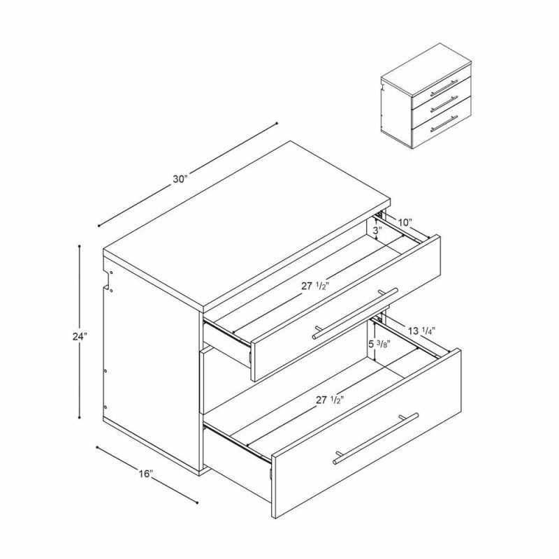 Hangups 3-Drawer Base Storage Cabinet – Black Cabinets