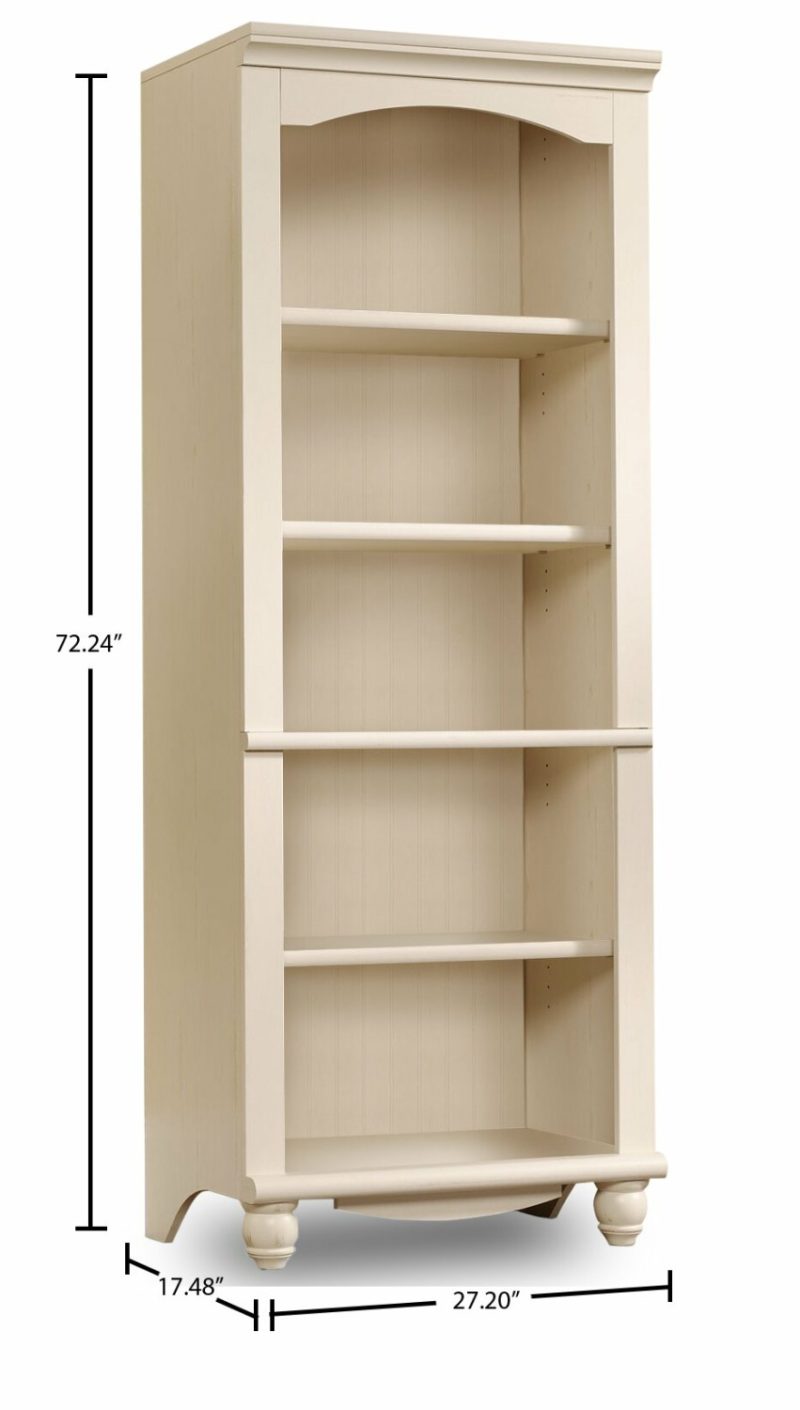 Harbor View 27.20″ 5-Shelf Bookcase – Antique White Bookcases