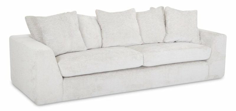 Harper 99″ Mist White Sofa With Accent Pillows Furniture