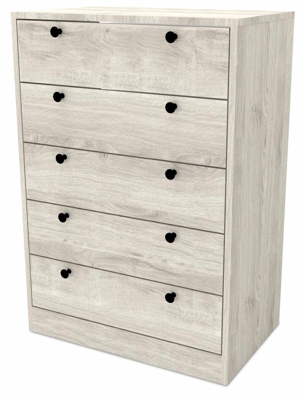 Hart Bedroom Chest Of Drawers, 5-Drawer, 24.6″W X 36.2″H, Made In Canada – White Bedroom