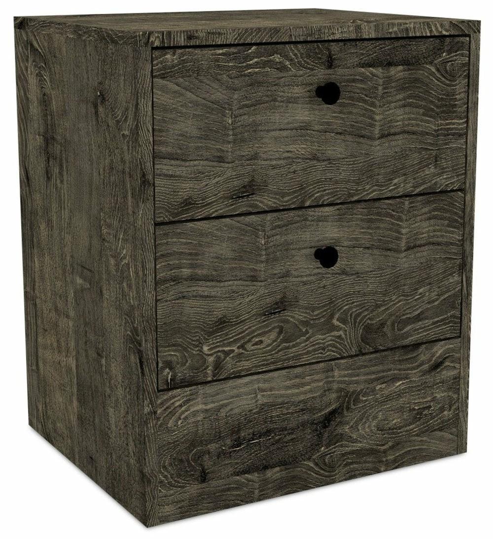 Hart Bedside 2-Drawer Nightstand, 18.4″W X 22.2″H, Made In Canada – Grey Bedroom