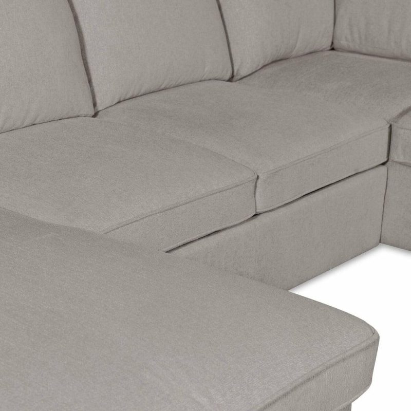 Haven 3-Piece Chenille Left-Facing Sleeper Sectional – Grey Furniture