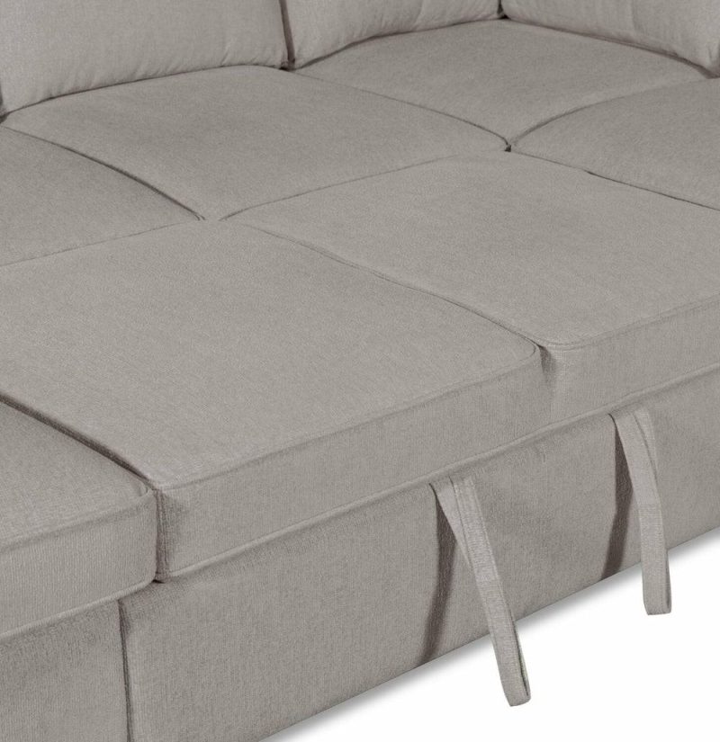 Haven 3-Piece Chenille Left-Facing Sleeper Sectional – Grey Furniture