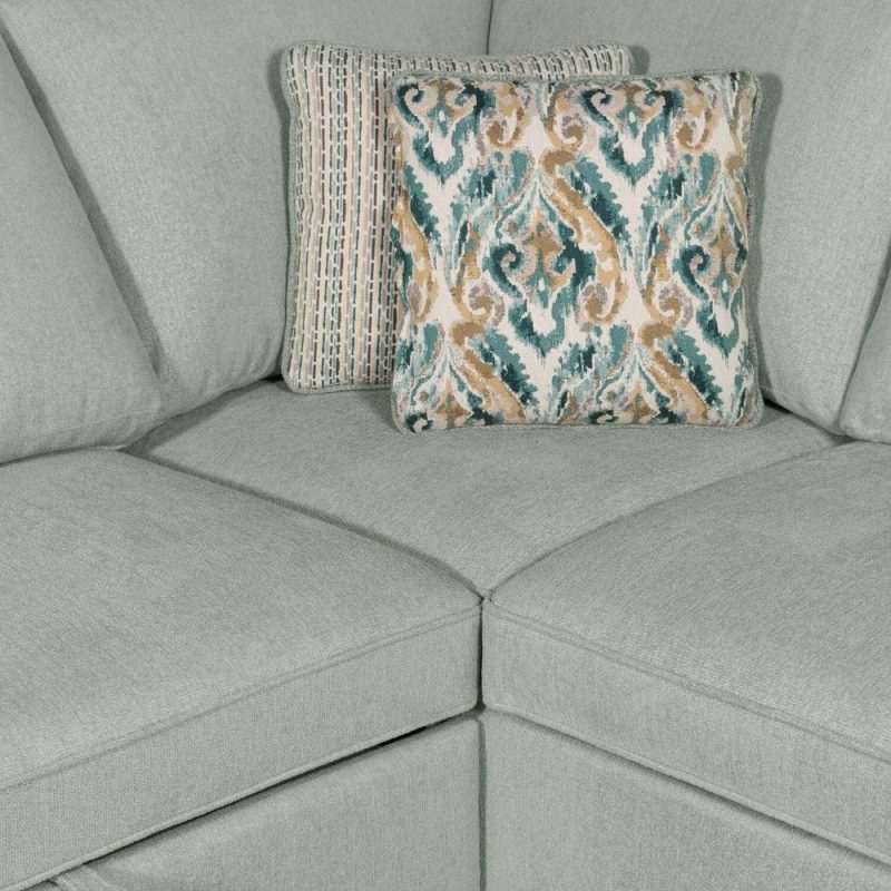 Haven 3-Piece Chenille Left-Facing Sleeper Sectional – Seafoam Furniture