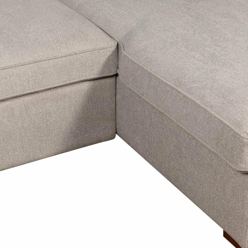 Haven 4-Piece Chenille Left-Facing Sleeper Sectional – Grey Furniture