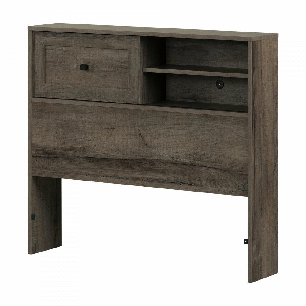 Hazen Bookcase Headboard – Fall Oak Bedroom