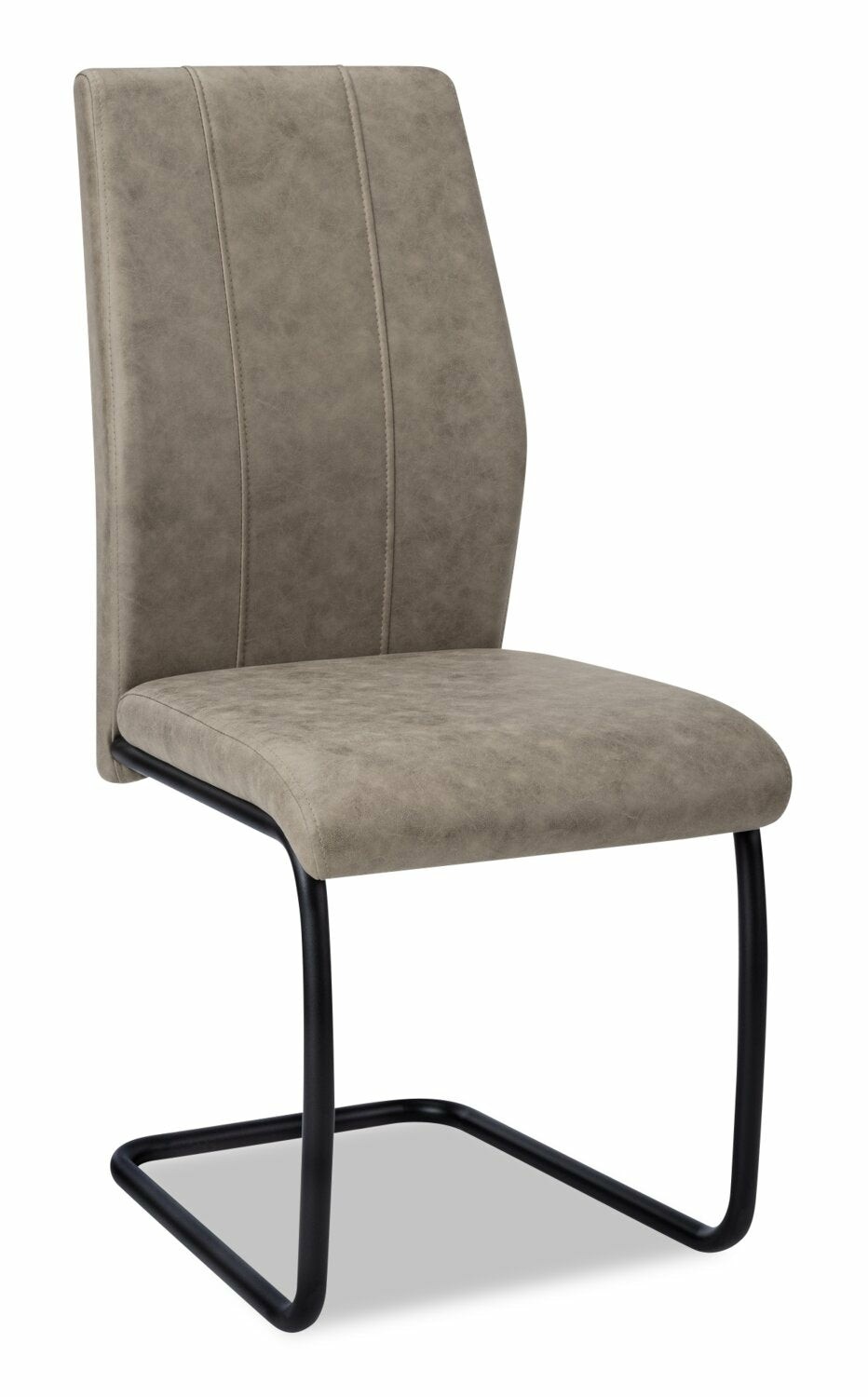 Heath Dining Chair With Vegan-Leather Fabric, Metal – Taupe Accent Chairs