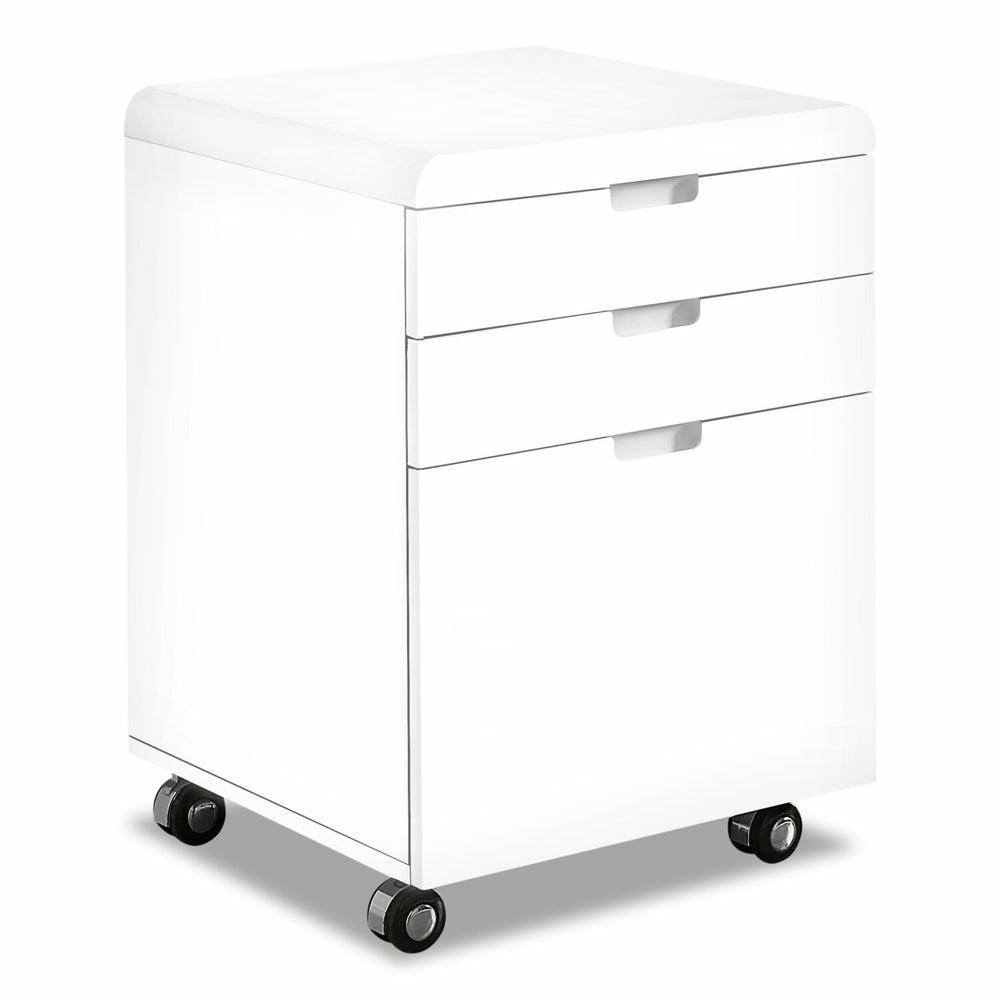 Hobson 18.25″ 3-Drawer Filing Cabinet – Glossy White Cabinets