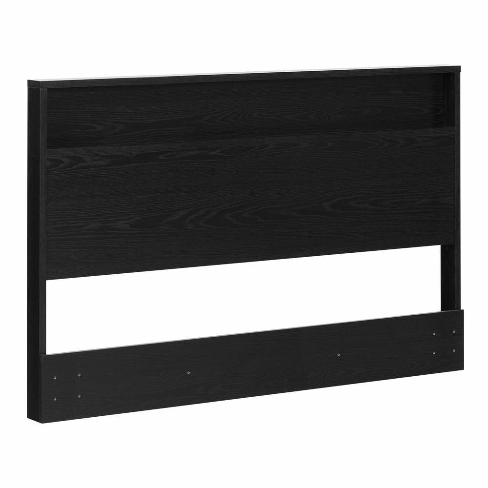 Holland Full/Queen Headboard With Storage Shelf – Black Oak Bedroom