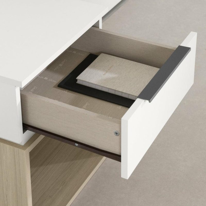 Hourra 1-Drawer Nightstand – Soft Elm White Bedroom