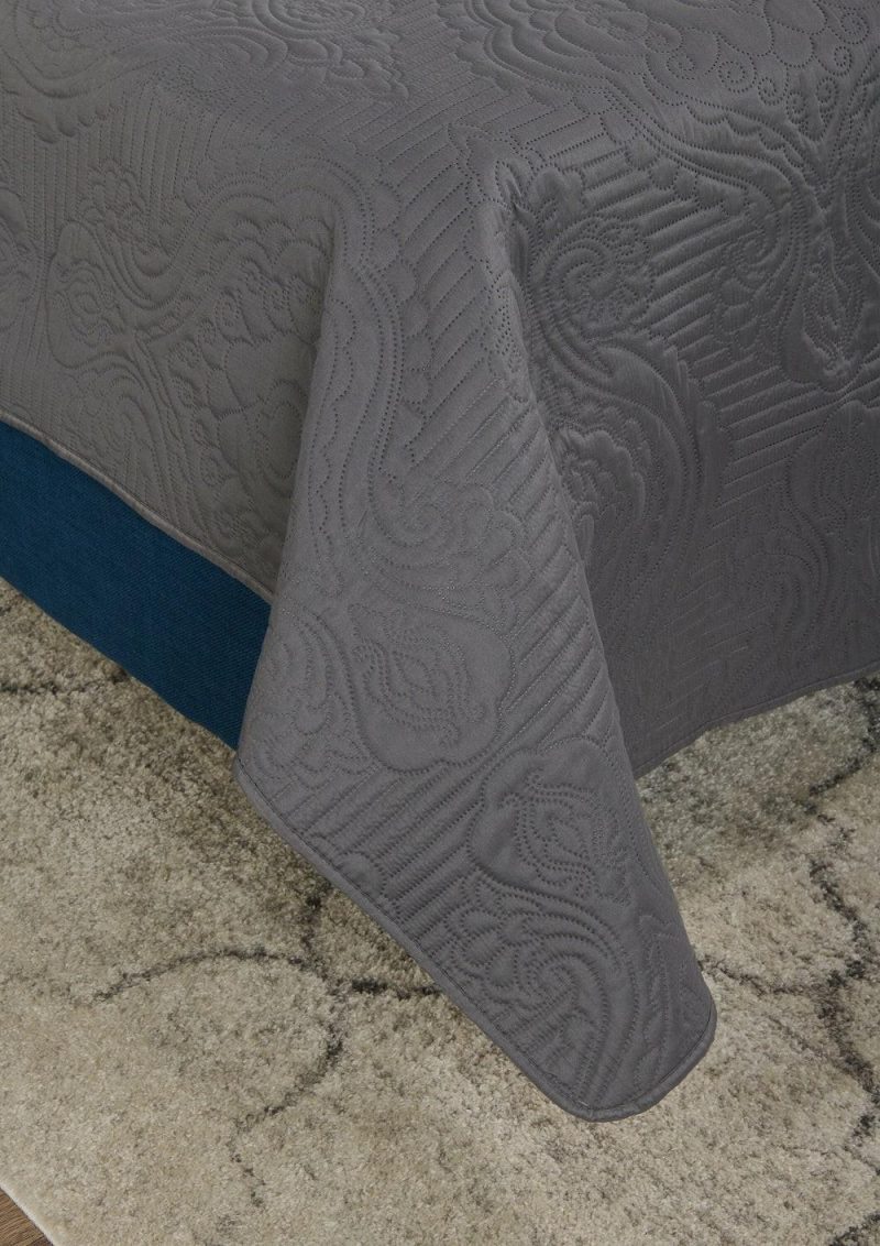 Hyland 3-Piece King Quilt Set – Grey Bedding