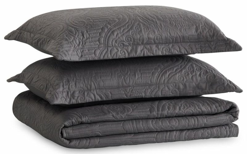 Hyland 3-Piece King Quilt Set – Grey Bedding