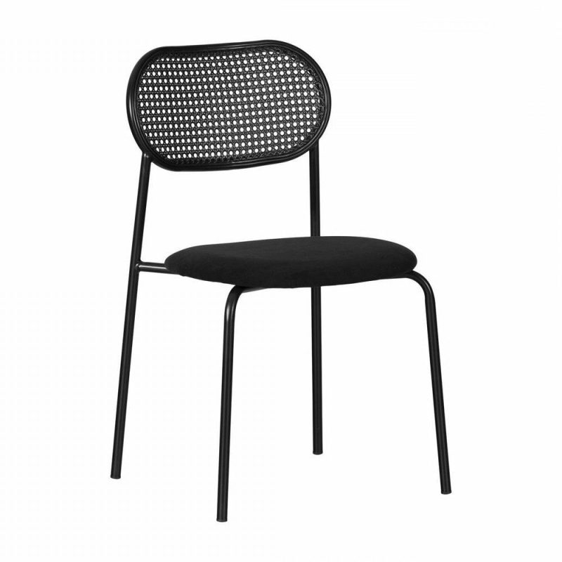 Hype Black Rattan Dining Chair – Set Of 2 Black Dining Chairs