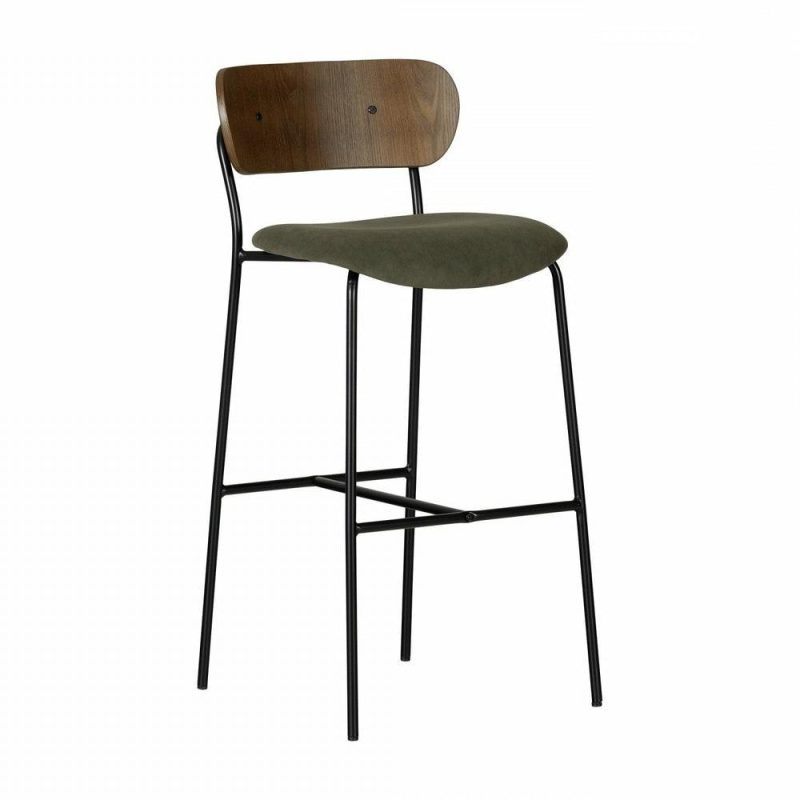 Hype Olive Green Brown Bar Stool – Set Of 2 Bar Stools