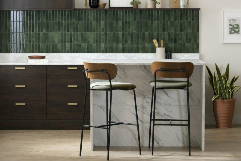 Hype Olive Green Brown Bar Stool – Set Of 2 Bar Stools