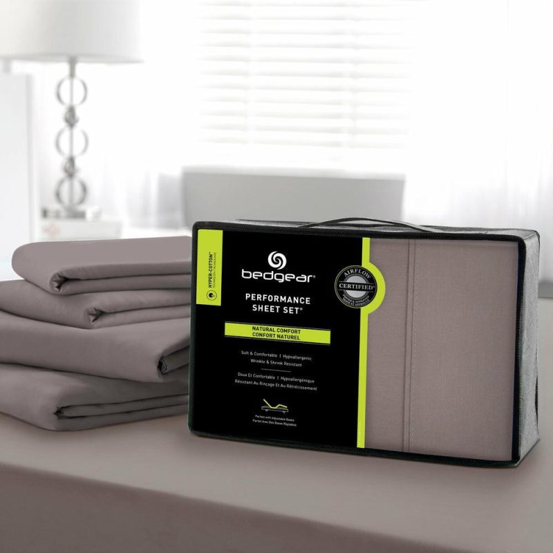 Hyper-Cotton™ 4-Piece King Sheet Set – Grey Bedding