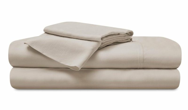 Hyper-Linen™ Performance 4-Piece King Split Sheet Set – Beige Bedding