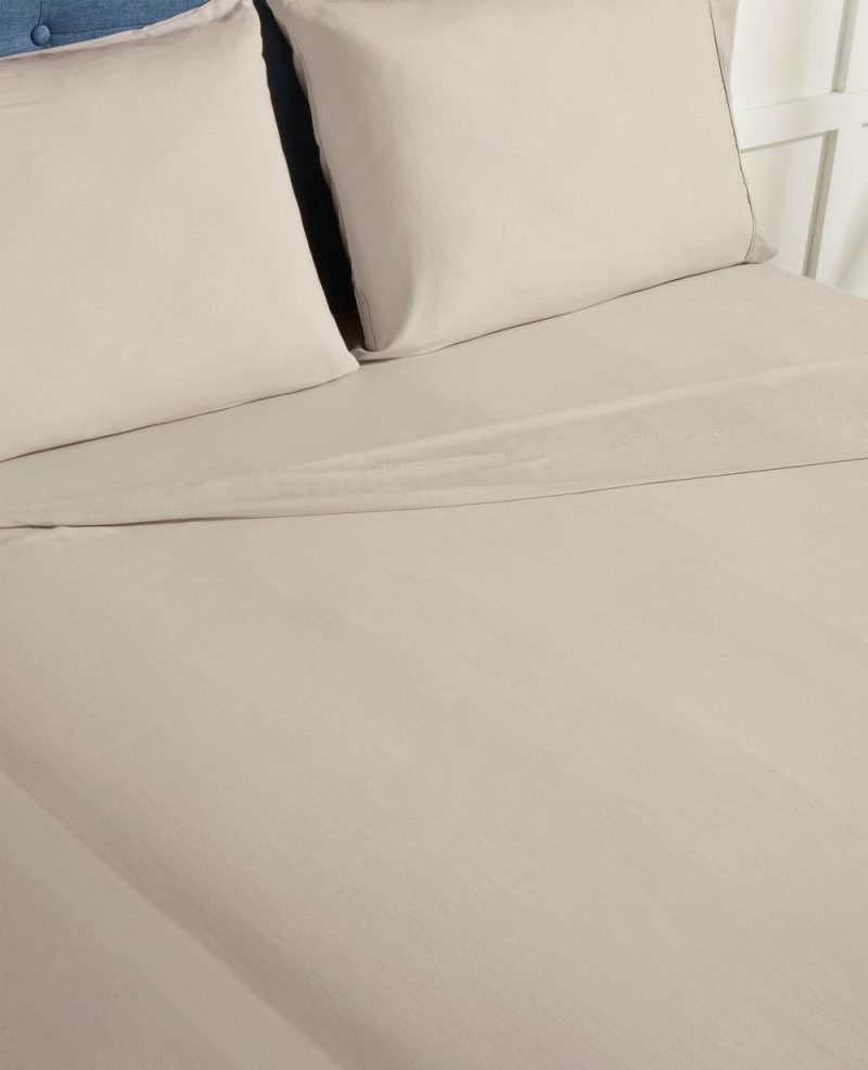 Hyper-Linen™ Performance 4-Piece King Split Sheet Set – Beige Bedding