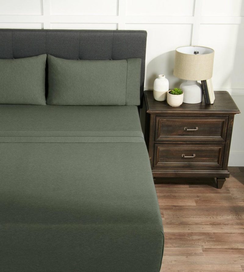 Hyper-Wool™ Performance 5-Piece King Split Sheet Set – Forest Green Bedding