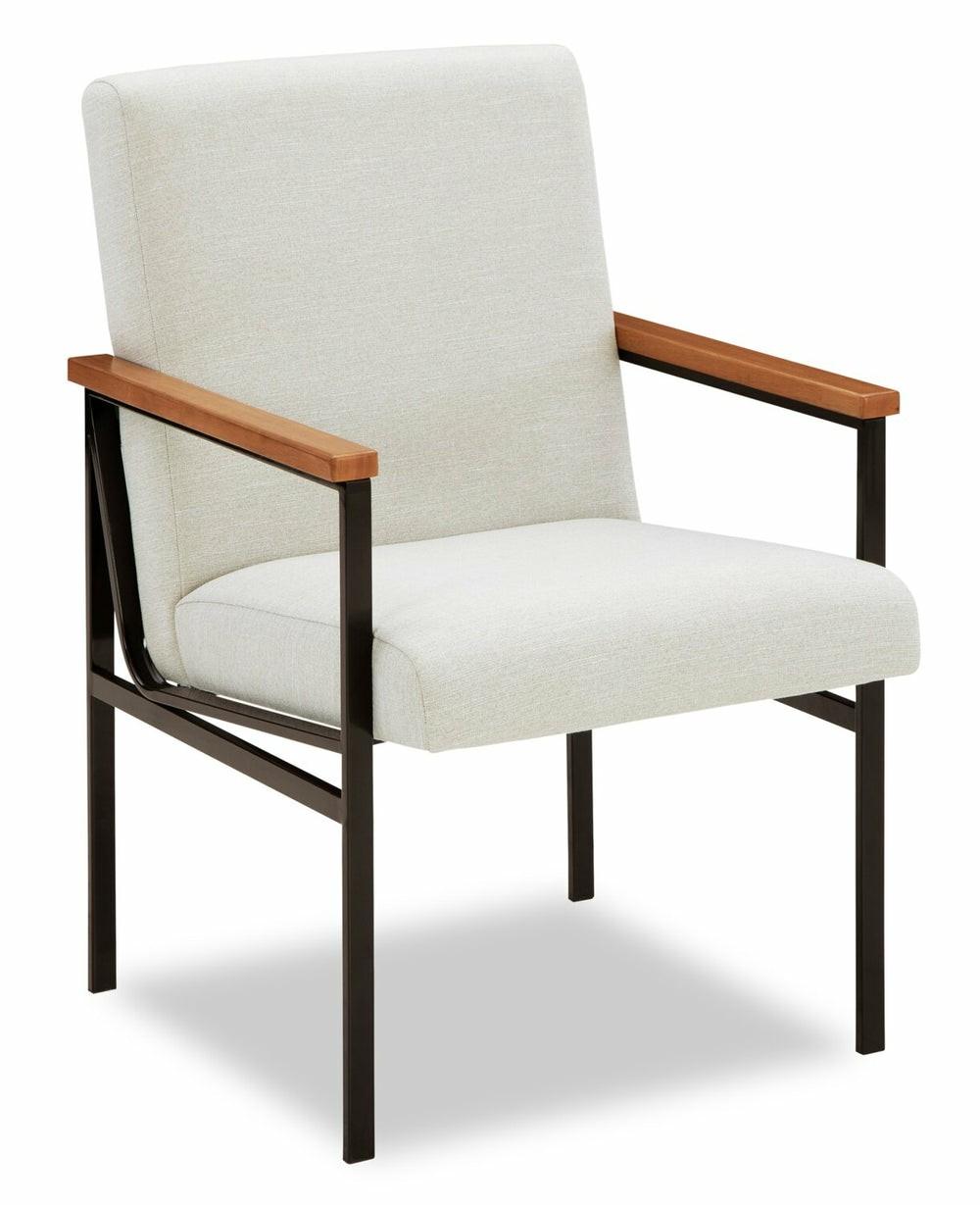 Indie Dining Arm Chair With Polyester Fabric, Metal – Taupe Accent Chairs